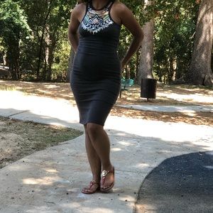 Mosaic embroidered dress fitted comfy and stylish